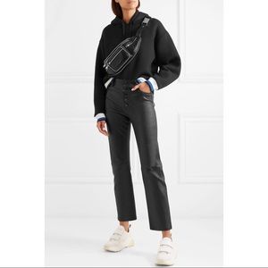 T by Alexander Wang Cropped Fleece Hoodie